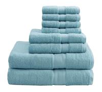 Madison Park Signature - Toallas de baño turcas de Lujo de 800 g/m², 100% algodón, Juego de Toallas de baño de algodón de Lino de Gran tamaño, 8 Piezas Incluyen 2 Toallas de baño, 2 Toallas de Mano y