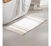 Madison Park - SPA Reversible Alfombra de baño de algodón - Gris Topo - 20 (W) X 30 (L) - Rayas - Alfombrillas de Baño Agua Absorbent- rápido Drying- - Tacto Suave - Elegante y Sofisticado