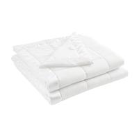 Madison Park Windom Down Alternative Blanket, Premium 3M Scotchgard Moisture Wicking Treatment Funda Ligera y Suave para Todas Las Estaciones, Microfibra, Ribete Satinado, Blanco, Matrimonio