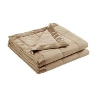 Madison Park Windom - Manta Alternativa de plumón 3M Scotchgard, Tratamiento de absorción de Humedad, Ligera y Suave para Todas Las Estaciones, Ribete Satinado, marrón Individual
