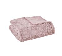 Madison Park Zuri - Manta de Felpa Suave de Gran tamaño, diseño de Rayas de Animales, visón sintético en el Reverso, Manta Moderna para Todas Las Estaciones para Cama, sofá, Oficina, Rubor, 60 x 70