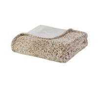 Madison Park Zuri - Manta de felpa suave de gran tamaño, diseño de rayas de animales, visón sintético en el reverso, manta moderna para todas las estaciones para cama, sofá, oficina, leopardo, 60 x 70