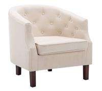 Madison Vidaxl Sillón de Tela Beige para Dormitorio Cómodo y Relajante