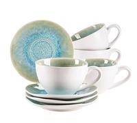 MÄSER Juego de 8 tazas de gres Frozen, color verde