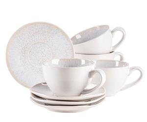 MÄSER Juego de tazas de gres Frozen blanco, 270 ml