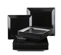 MÄSER Manhattan City - Vajilla de porcelana para 6 personas, color negro