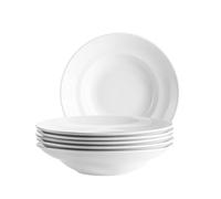 MÄSER, Serie Barca - Juego de platos de pasta para 6 personas, platos para pasta de porcelana, sencillo, elegante, atemporal, porcelana, color blanco
