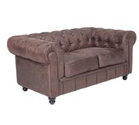 MAESTRO FERRETERO MF - Sofá de Diseño Modelo Chester New, 2 plazas, Tapizado en Similpiel Vintage. 86 x 157 x 69 cm