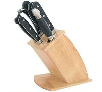Maestro MR-1423 Bloque Cuchillos Cocina Profesional, 8 pcs.,Taco de Madera Diseño Moderno, 5 Cuchillos Hojas de Acero Inoxidable, Mangos Ergonómicos, Chaira, Tijeras