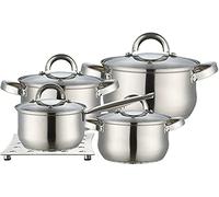 Maestro mr-2021 batería de cocina acero inoxidable, 8 piezas, inducci