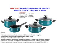 MAGEFESA Batería de cocina Country 7 piezas antiadherente