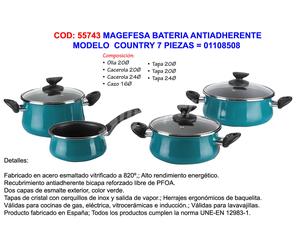 MAGEFESA Batería de cocina Country 7 piezas antiadherente