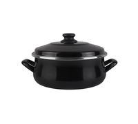 MAGEFESA Black - Cacerola 20cm de Acero vitrificado Exterior Negro. Antiadherente bicapa Reforzado, aptas para Todo Tipo de cocinas, Especial inducción. 50% de Ahorro energético.