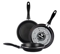 Magefesa Black - Juego de 3 sartenes (20/24/28) cm de acero vitrificado exterior color negro. Antiadherente bicapa reforzado, aptas para todo tipo de cocinas, especial inducción. Vitrinor
