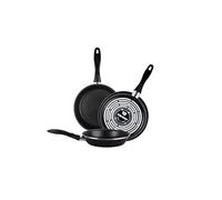 Magefesa Black - Juego de 3 sartenes (20/24/28) cm de acero vitrificado exterior color negro. Antiadherente bicapa reforzado, aptas para todo tipo de cocinas, especial inducción.
