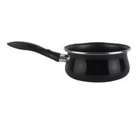 MAGEFESA Cazo de Acero esmaltado, Antiadherente bicapa Reforzado, Apta para Todo Tipo de cocinas incluida inducción, Negro, 16 cm