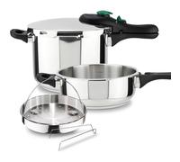 Magefesa DYNAMIC - Set Ollas Express Rápidas de 3L + 6L + Cestillo, Acero Inoxidable 18/10 nergética, Todo tipo de cocinas, Inducción