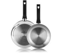 MAGEFESA Essencial Inox - Set de Sartenes 20 + 26cm, Acero Inoxidable, Sin Recubrimiento ni Antiadherente, Ecológicas, Inducción