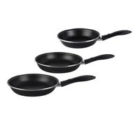 MAGEFESA ESSENTIAL Juego de 3 sartenes (20/24/26) cm, Exterior Color Negro. Antiadherente bicapa Reforzado, aptas para Todo Tipo de cocinas, Especial inducción. 50% de Ahorro energético.