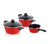 Magefesa GRANA Batería de Cocina 5 piezas, Inducción, Antiadherente, Libre PFOA, Acero Vitrificado, Libre PFOA, , Rojo