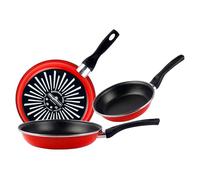 Magefesa Set 3 sartenes Grana - acero esmaltado vitrificado, rojo 18/20/24 cm