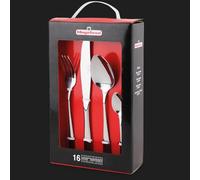 MAGEFESA IRIA Cubertería de 16 Cubiertos para 4 Comensales Fabricada en Acero Inoxidable, Tenedores, Cucharas, Cucharillas y Cuchillos de Mesa
