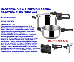 MAGEFESA Juego de ollas a presión Practika Plus Trio 4L+6L
