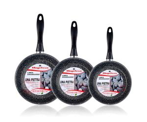 Magefesa k2 gransasso set juego 3 sartenes 18-20-24 cm, inducción, antiadherente piedra libre pfoa, , gris