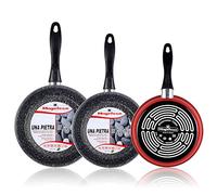 MAGEFESA K2 Rojo - Set Juego 3 Sartenes 18-20-24 cm, inducción, Antiadherente Piedra Libre de PFOA