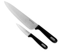 MAGEFESA MESTRE Set de 2 Cuchillos, Acero Inoxidable, Pelador de 9 cm y Chef de 20 cm, Mangos Ergonómicos, Corte Preciso