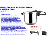 MAGEFESA Olla a presión rápida Practika Plus 3,2 para todo tipo de fuego