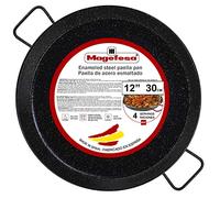 MAGEFESA® Paellera esmaltada de 30 cm y 4 porciones, fabricada en acero esmaltado, con hoyuelos para una mayor resistencia y ligereza, ideal para cocinar al aire libre, cocinar tu propia paella valenciana