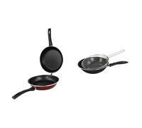 MAGEFESA PRAGA sartén tortilla 24, acero esmaltado vitrificado, en granate, inducción y lavavajillas & Black - Sartén freidora 26cm de acero vitrificado exterior negro
