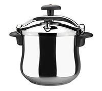Magefesa Star Bombeada - Olla Express Tradicional 8L, Acero Inoxidable 18/10, Cocina Sana, Para Inducción, Reparto del Calor, Válvula Giratoria
