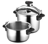Magefesa Star Recta - Olla Express Tradicional 4 + 6L, Acero Inoxidable 18/10, para Todo Tipo de Cocinas, Inducción, 3 Sistemas de Seguridad