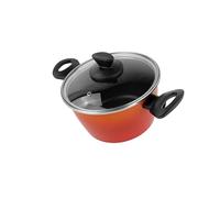 Magefesa Umami Olla 24cm acero esmaltado vitrificado con tapa de vidrio