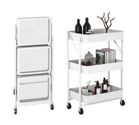 MAGIC SELECT Carro Auxiliar con Ruedas 3 Niveles Blanco