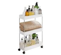 MAGIC SELECT Carro de Almacenamiento, Carrito Auxiliar con Ruedas. Carro Organizador Divisible, Ahorra Espacio. Carro Plástico Estrecho para Baño, Cocina, Oficina. (3 Niveles / 61 x 40 x 12 cm)