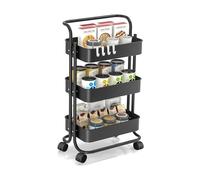 MAGIC SELECT Carro de Almacenamiento, Carrito Auxiliar con Ruedas. Carro Organizador Divisible con Asa, Ahorra Espacio, Plástico para Almacenamiento, Baño u Oficina. (3 Niveles / 85x40x37)