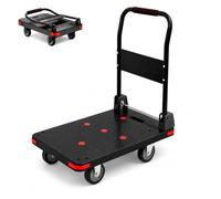 MAGIC SELECT Carro Plataforma Plegable Soporta 550 kg Negro, Ruedas TPR 5"