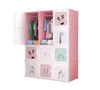 MAGIC SELECT Estantería de Módulos Infantil, Armario Modular, Ropero para Niños, Organizador Modular, Estante de Almacenamiento para Habitación, 12 Módulos, 140x105 cm, Rosa