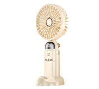 MAGIC SELECT Ventilador de Mano USB-C. Mini Ventilador de Bolsillo Silencioso, Portatil con 5 Velocidades y Base. Ventilador Plegable con Colgador de Cuello para Oficina, Hogar. Cable de Carga Incluid