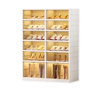 MAGIC SELECT Zapatero Plegable con Puerta Transparente, Almacenamiento de Calzado Resistente Al Polvo y Fácil de Montar 24 pairs, 6 heights