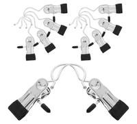 MAGICLULU 10 Perchas Pinzas para Pantalones y Sombreros, Acero Inoxidable y PVC, Organizador de Armario Multiusos para Fácil Acceso en Closet Negro