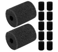 MAGICLULU 12 Piezas Repuesto de Esponja, Fibra Negra Densa | Limpieza del Fondo, Sencilla y Cambio Rápido, Accesorio Práctico para Manguera de Piscina