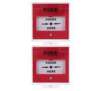 MAGICLULU 2 Juegos Botón de Alarma contra Incendios Rojo de Plástico para Montaje en Pared con Sencilla, Estación de Activación Manual para Sistemas de Alarma en Emergencias