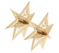 MAGICLULU 2 Piezas Pantalla de Lámpara Creativa Estrella Dorada de Papel Navideña