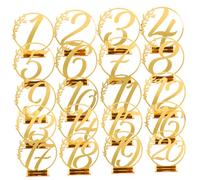 MAGICLULU 20 Piezas números de mesa de acrílico para boda Números de mesa para bodas Números de mesa acrílicos tomador Decoración de mesa comida Números de mesa de recepción de bodas Golden