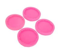 MAGICLULU 4 Piezas Moldes de Kit de Resina Epoxi para Posavasos Irregular Redondo en Silicona Rosa Diseño Creativo para Principiantes y Aficionados al Bricolaje