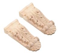 MAGICLULU adornos casa 2 piezas molduras de madera decorativas para columnas diseño tallado clásico en madera color caqui para sala de estar y cocina añade atractivo artístico